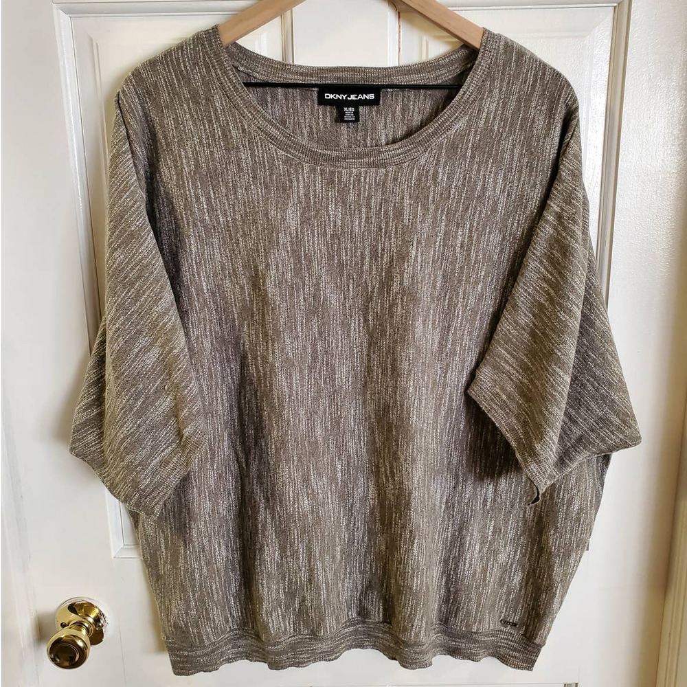DKNY Women's Short Sleeve Knit Top Size XL